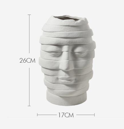 Minimalist Ceramic Face Vase for Home Decor
