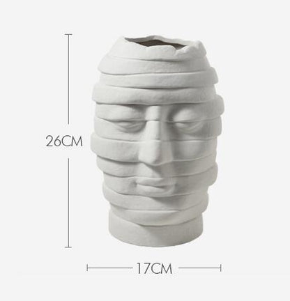 Minimalist Ceramic Face Vase for Home Decor