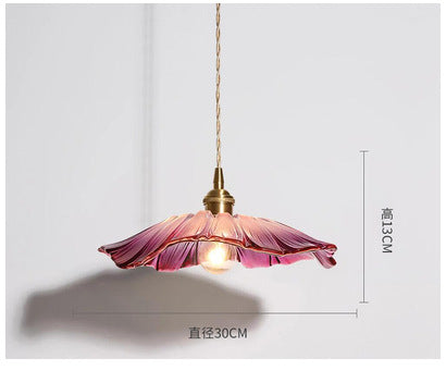 Modern Brass Flower Glass Pendant Light for Home Decor