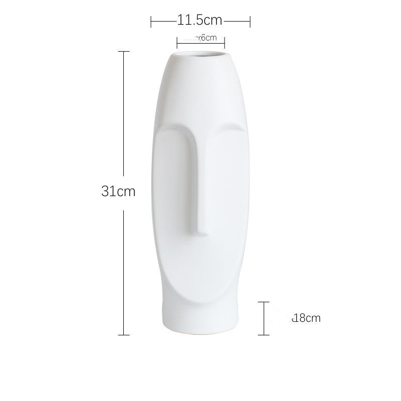 Nordic Ceramic Face Vase