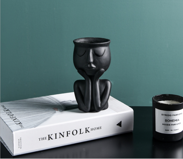 Nordic Style Portrait Art Planter for Home Decor