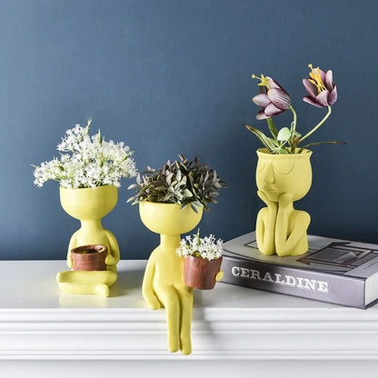 Nordic Style Portrait Art Planter for Home Decor