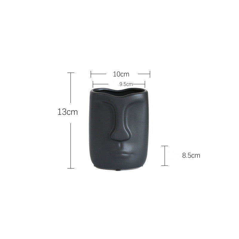 Nordic Ceramic Face Vase