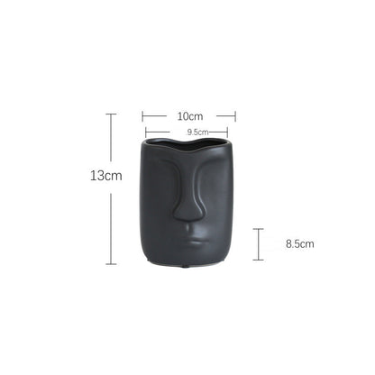 Nordic Ceramic Face Vase
