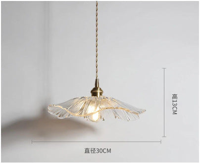 Modern Brass Flower Glass Pendant Light for Home Decor