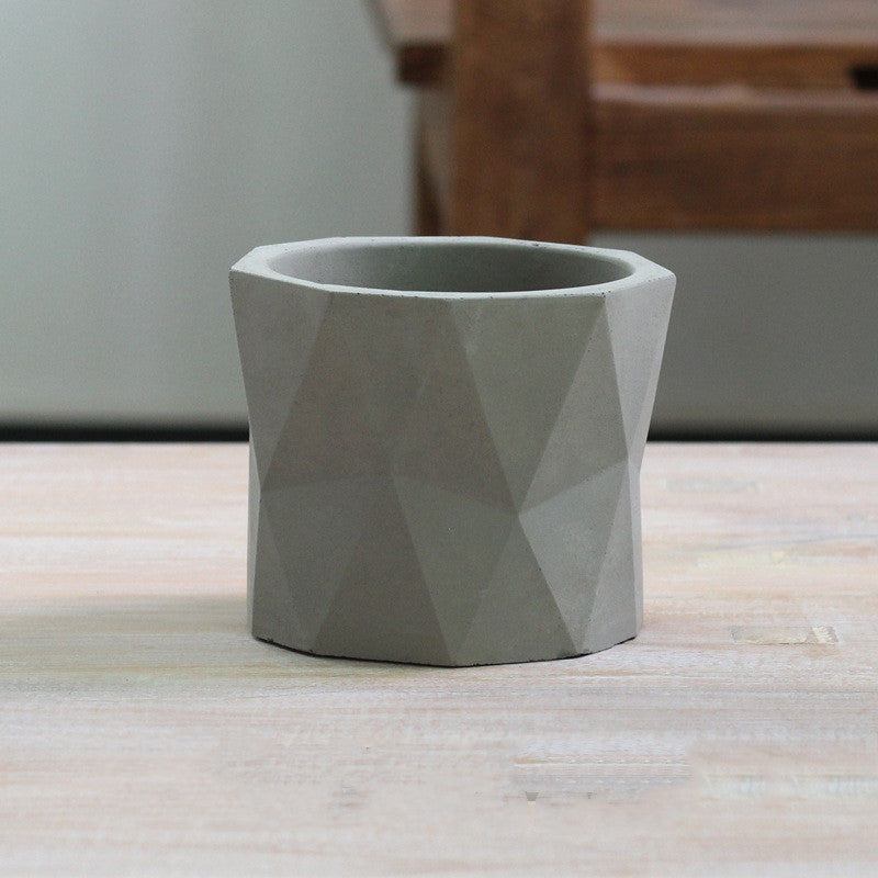 Diamond Pattern Cement Planter