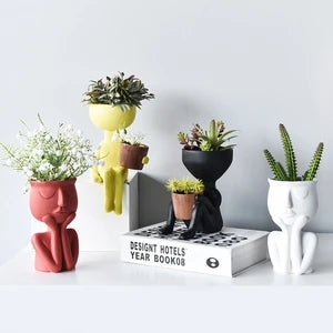 Nordic Style Portrait Art Planter for Home Decor