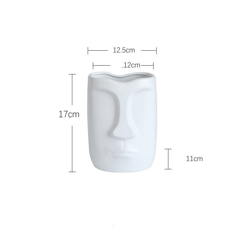 Nordic Ceramic Face Vase