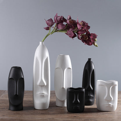 Nordic Ceramic Face Vase